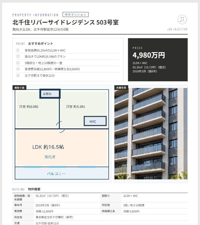レインズPDFから作成した物件資料